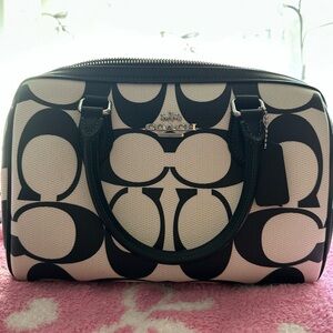 Coach Black and White Satchel